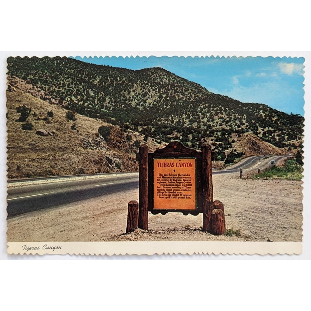 Historic‎ Marker in Tijeras Canyon NM Pass Between Sandia & Manzano Mts Postcard